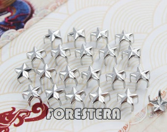 200 unids 7mm plata STAR Studs pequeños pernos de metal (SS07)