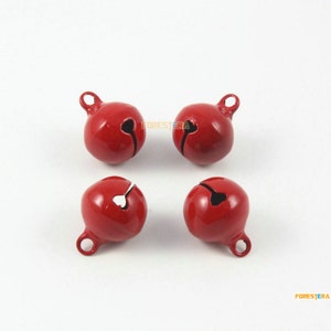 10Pcs 14mm Red Bells Jingle Bells Christmas Bells Pet Bells (Bell99)