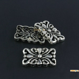 10 Stücke Antik Silber Armband Connector Blume Anhänger Armband Platte 24x14mm (PND1480)