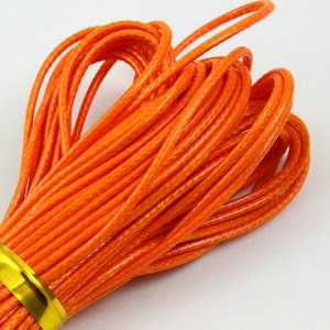 10 Yards 1mm Orange Wax Cord Korea Polyester Cord Poly Bracelet Thread Cord (LAXIAN7)