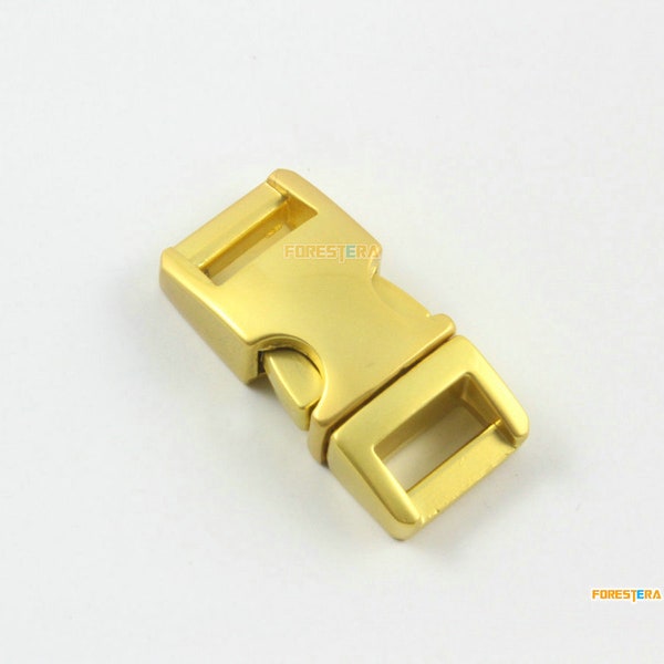 2 Pieces 10mm Gold Metal Side Quick Release Buckle Clip for Backpack Bag (HJCK10-7)