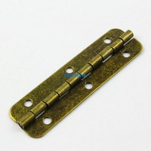 10Pcs Antique Brass Flower Hinge Long Hinge Box Hinge 50x15mm (HINGE12)