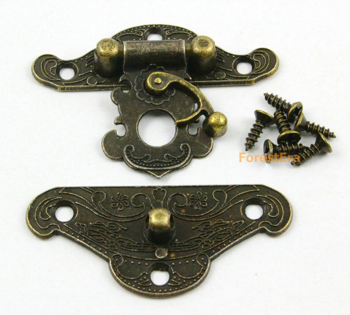 1pcs Antique Brass Jewelry Box Hasp Latch Lock 49x39mm With Etsy