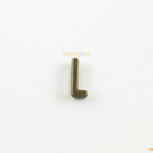 30 unids antigua carta de latón L pulsera perla letra L cadena cuenta 11 mm (PND1081)