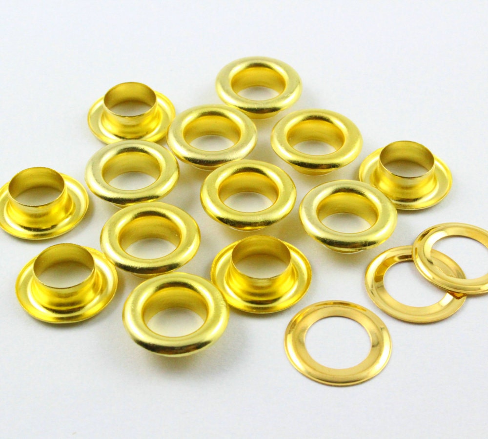 Golden Eyelets 100pcs 8mm Round Grommet Eyelets for Sewing Bead Cores Golden Eyelets 100pcs 8mm Round Grommet Eyelets for Sewing Bead Cores