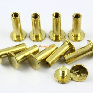 25 Stücke 9x15mm Messing vergoldet Chicago Schraube Stud Niet Gürtel Gurt Verschluss (BCHI15)