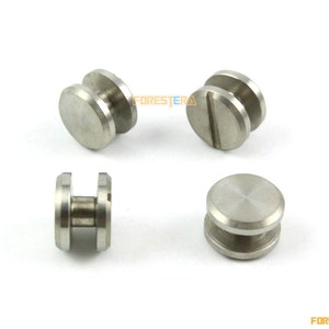 20 Set 10/3mm 304 In acciaio incredino Alleviato Chicago Screw per Pelle Craft Flat Head (SSF10X3)