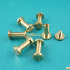 8/12mm Solid Brass Rivet Chicago Screw per Portafoglio cintura artigianale in pelle / testa piatta (FB8X12)