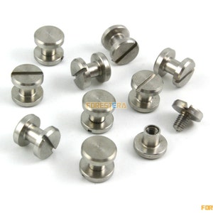 20 Set 8x4mm 304 In acciaio inox Rivet Chicago Screw per Pelle Craft Flat Head (SSF8X4)