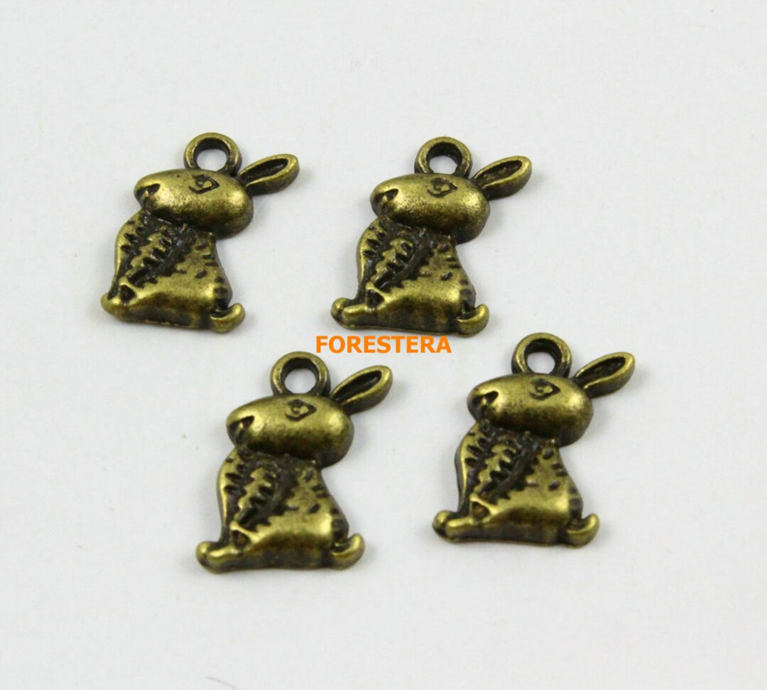 50pcs Antique Brass Rabbit Charm Rabbit Pendant 13x10mm (PND705) - Etsy