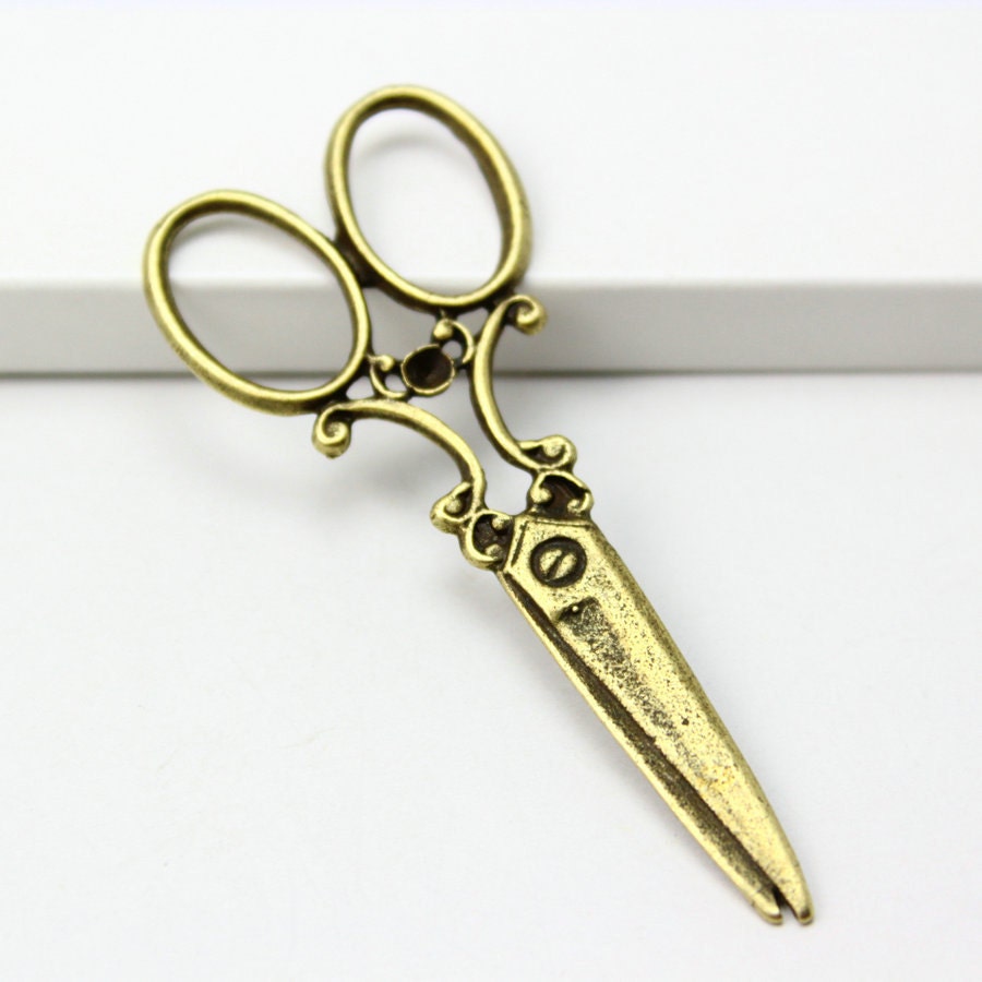 20pcs Antique Brass Scissors Charm Scissors Pendant 60x25mm Etsy