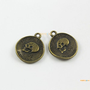 20 Pcs antik Messing Schädel Charme Schädel Anhänger Schädel Tag 20x17mm (PND1849)