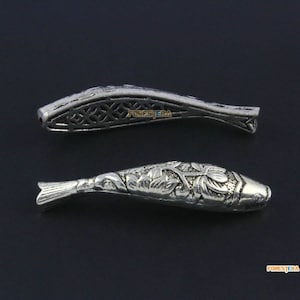 10Pcs Antique Silver Fish Bracelet Bead Fish Chain Bead Fish Bead 42x9mm (PND1502)