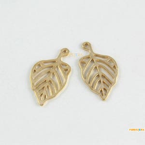30Pcs Rose Gold Tree Leaf Charm Leaf Pendant 26x15mm (PND1640)