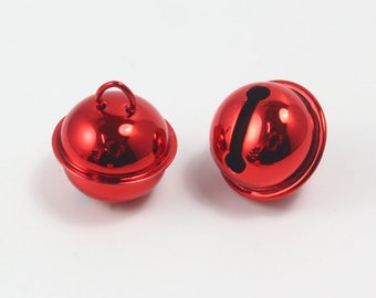 10Pcs 2.2CM (0.87inch) Brilliant Red Bells Jingle Bells Christmas Bells Pet Bells (Bell132)