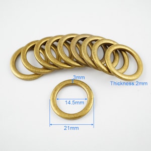 50Pcs Antique Brass O Ring Metal O Ring Inner Diameter 14.5mm (B-G8079)