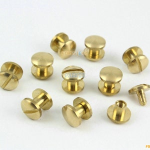 40 Pezzi 8x4mm Pelle Craft Belt Portafoglio Solid Brass Rivet Chicago Screw Cambered Head (PABR13)