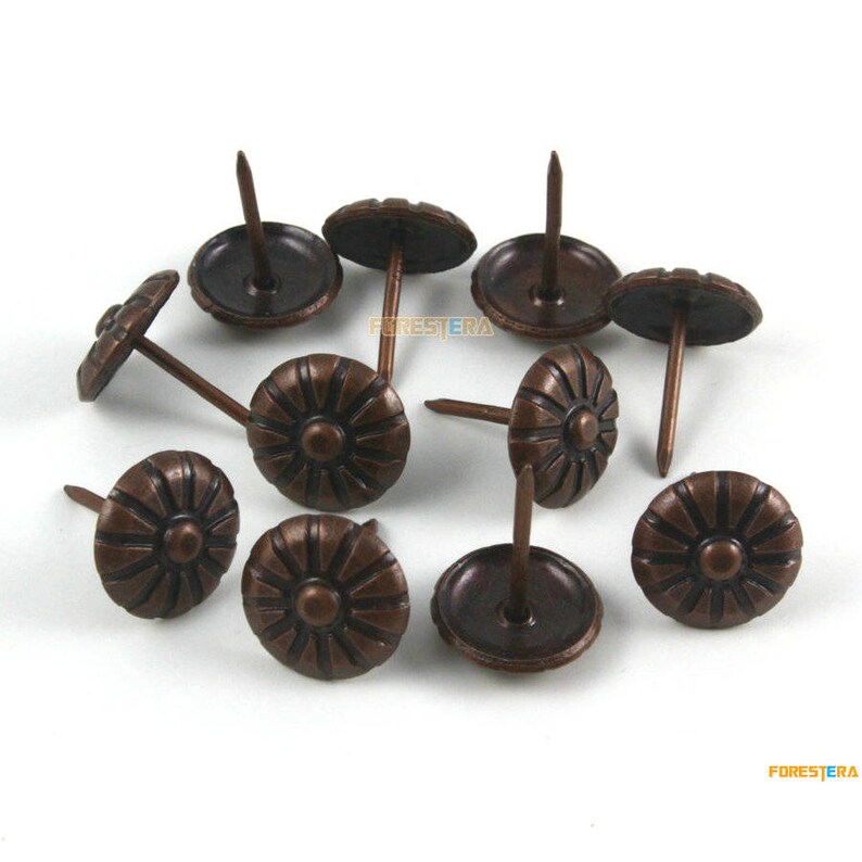 50pcs 16x20mm Antique Copper Flower Upholstery Tacks Nails Etsy