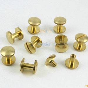 30 Pezzi 10x7mm Pelle Craft Belt Portafoglio Solid Brass Rivet Chicago Screw Cambered Head (PABR22)
