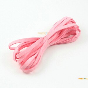 3 Yards 5mm Flat Faux Suede Leather Cord Bracelet Cord Necklace Cord Pink Cord (LPS40)