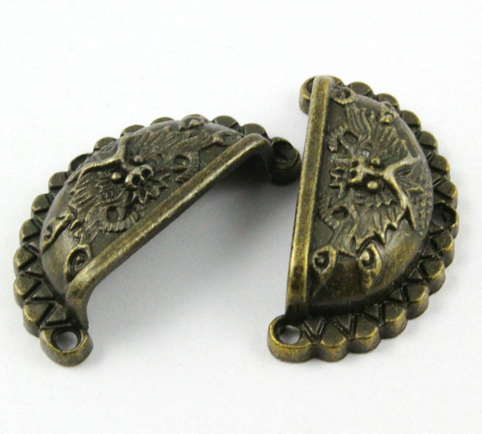 2pcs Antique Brass Jewelry Box Handle Dragon Handle 48x23mm Etsy