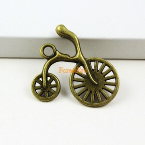 20Pcs Antique Brass Bike Charm Bike Pendant 24x24mm (PND903)