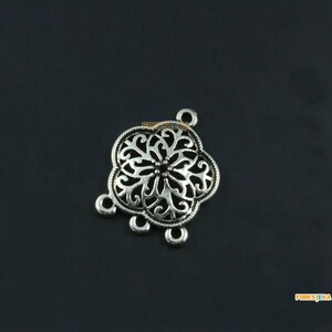 30Pcs Antique Silver Earring Connector Charm Earring Pendant Flower Charm 22x20mm (PND1804)