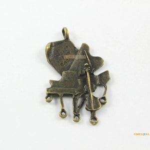 6Pcs Antique Brass piano Charm piano Pendant Guitar Charm 55x34mm (PND1862)