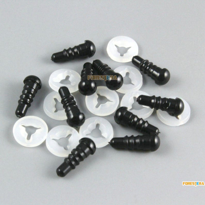 WWYJ02 Black Safety Amigurumi eye Teddy eye Come With 100 pieces washer Cat eye 100 Pieces 5mm Round Doll eye