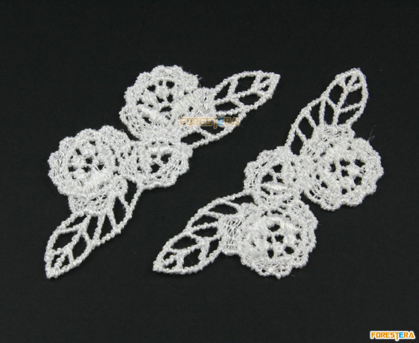 15 Pieces Flower Lace Applique White Terylene Embroidered Lace Etsy
