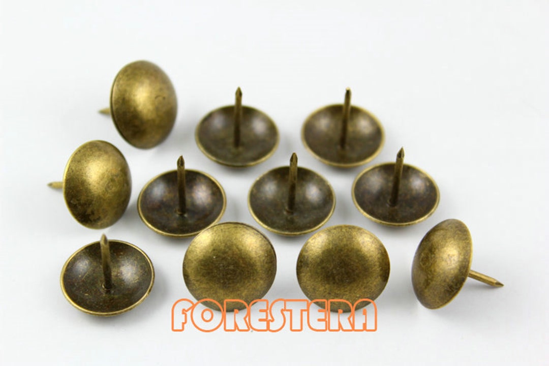 50pcs 18mm Antique Brass Upholstery Tacks Nails Big TN10 Etsy