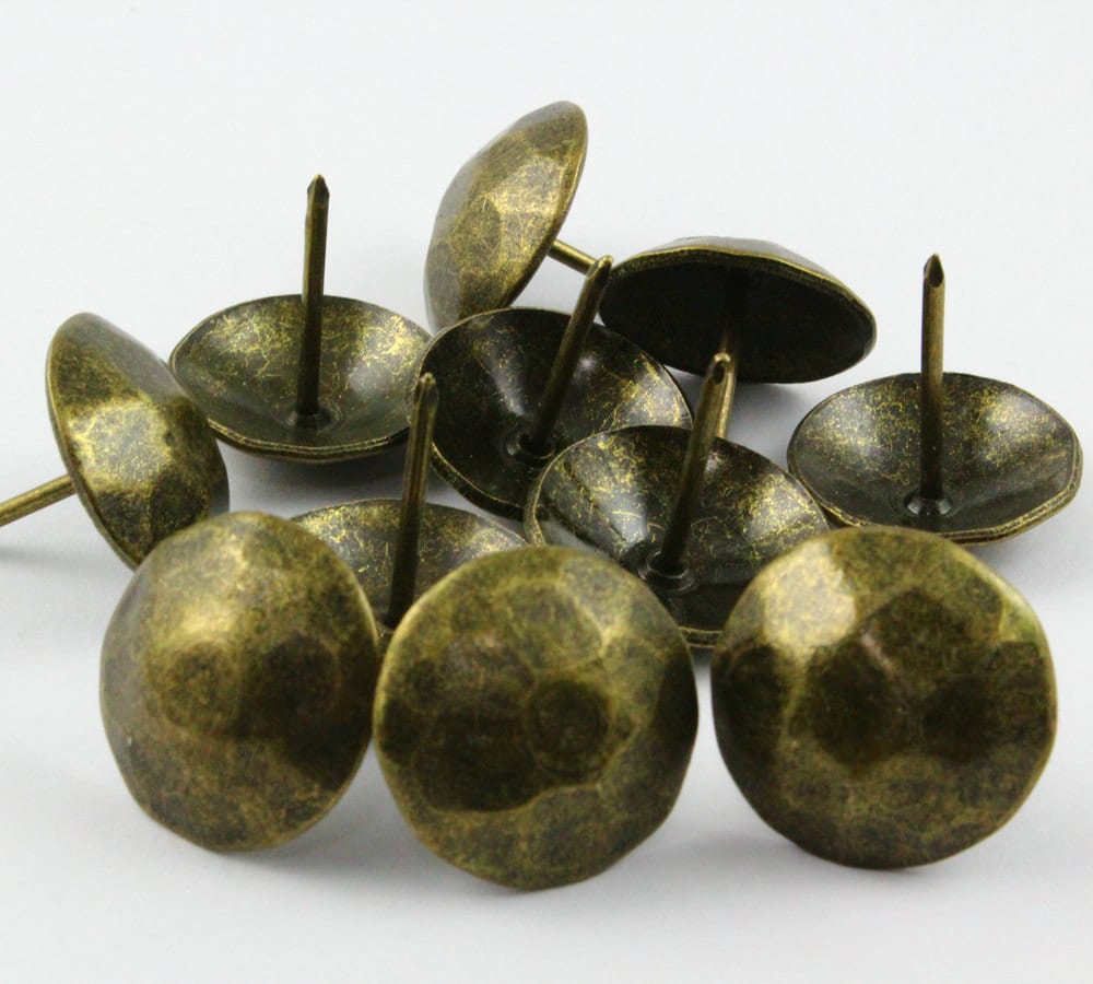 10pcs 25mm 1 Antique Brass Upholstery Tacks Nails Etsy