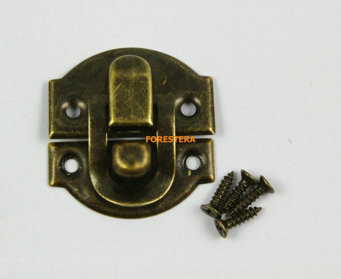 23mmx28mm Antique Brass Jewelry Box Staple Hasp Catch Small Box Hardware  Jewelry Box Latch Wooden Boxes Making LC0052 