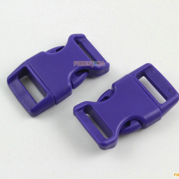 50 Pieces 15mm Purple Plastic Side Quick Release Buckle Clip for Backpack Bag (RBCNO39)