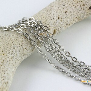 1Pcs 16ft {5m} 3x4mm Nickle Necklace Chains Jewelry Links Oval Chains (PND1627)