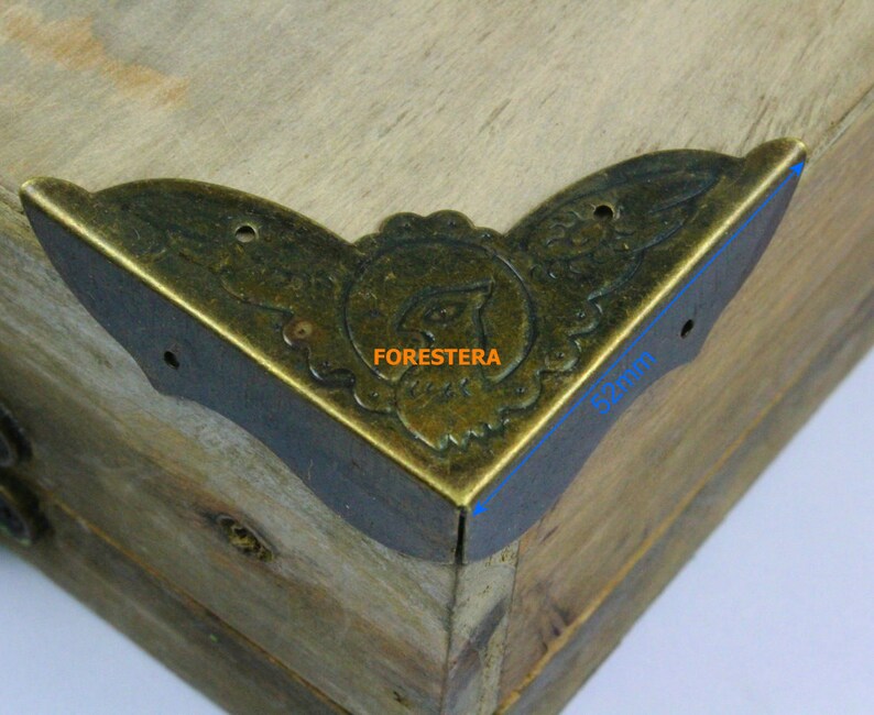 4pcs Antique Brass Jewelry Box Corner Decoration Corner Etsy