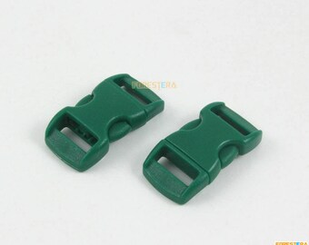 100 Pieces 10mm Dark Green Plastic Side Quick Release Buckle Clip for Backpack Bag (SLCK10-SL)