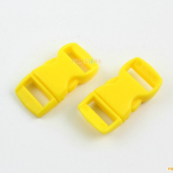 100 Pieces 10mm Yellow Plastic Side Quick Release Buckle Clip for Backpack Bag (RBCNO2)