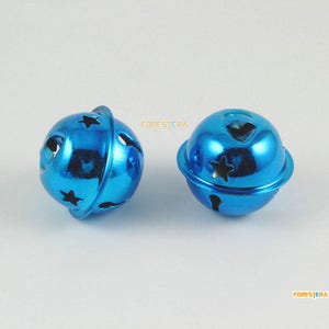 10Pcs 30mm Blue Bells Jingle Bells Christmas Bells Pet Bells (Bell05)