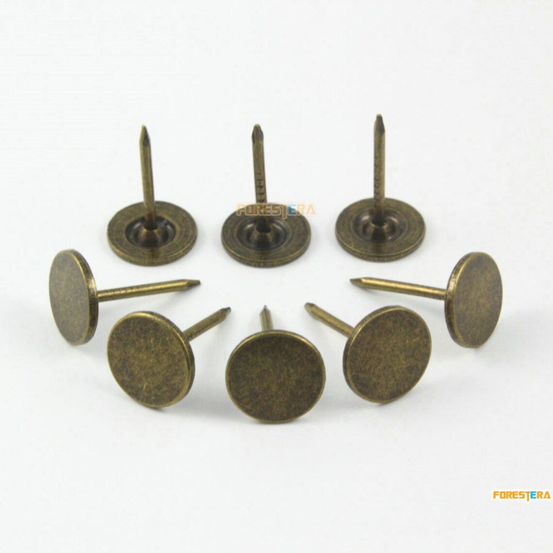 50pcs Antique Brass Flat Head Upholstery Tacks Nails 11x17mm Etsy Australia