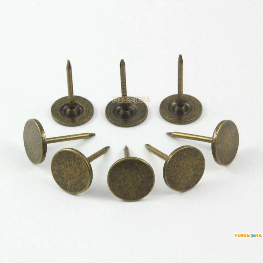 Antique Brass Upholstery Nail Tacks Studs Furniture Push Pins Thump Studs  for Leathercraft Cork Wood Sofa Chair Cover 15mm X 9mm 
