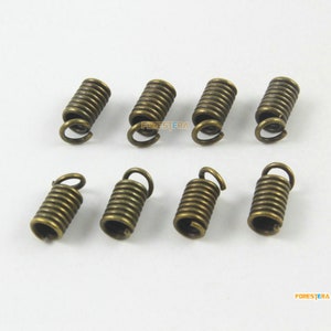 100 Pieces 2.5mm Antique Brass Round Ribbon Clamp End Cord End Clamp [0.098 inch] (THK03)