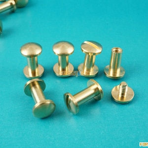 8*9mm Solid Brass Rivet Chicago Screw for Leather Craft Belt Wallet / Cambered Head (RB8X9)