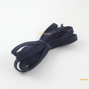 3 Yards 8mm Flat Faux Suede Leather Cord Bracelet Cord Necklace Cord Dark Blue Cord (LPS49)