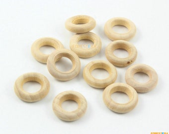 50Pcs Unfinished Wood Ring Natural Wooden Rings Wood Beads 15mm (MQ01)