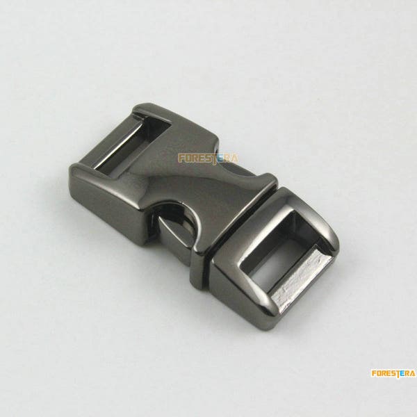 2 Pieces 10mm Gunmetal Metal Side Quick Release Buckle Clip for Backpack Bag (HJCK10-2)