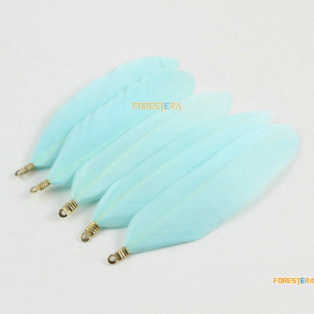 20 Pieces Light Blue Feather Pendant Feather Charm 7cm (YM367) - Etsy