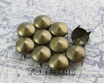 100 Pcs 10mm Antik Messing CONE Ohrstecker Metall Ohrstecker (BC10)