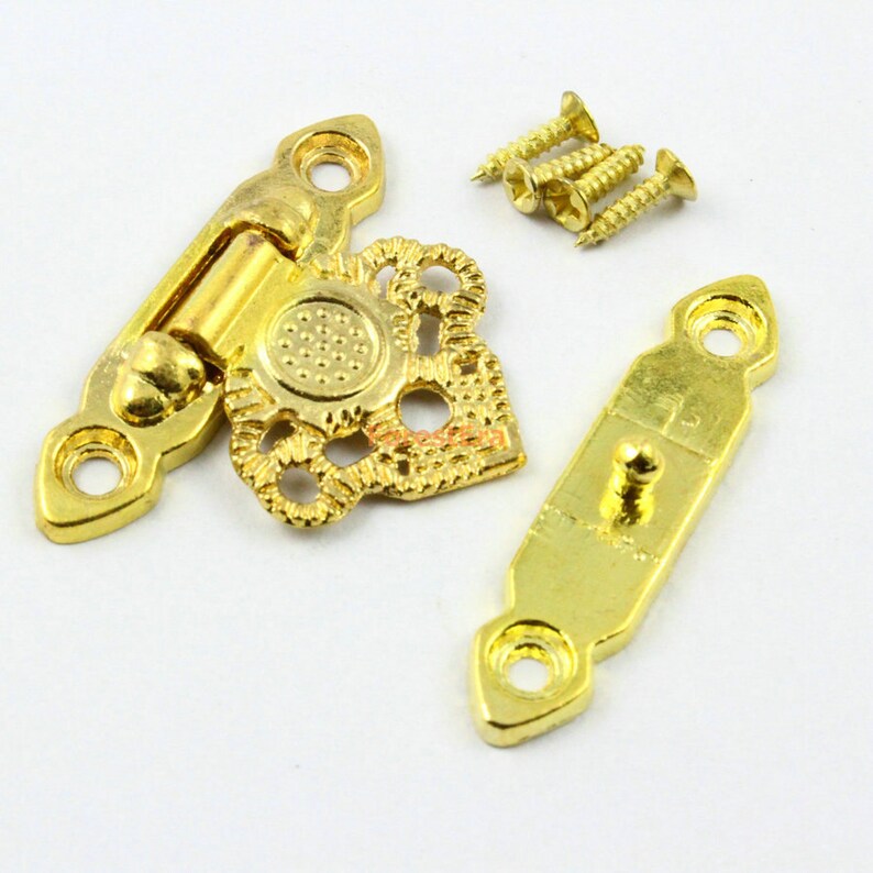 1pcs Gold Jewelry Box Hasp Latch Lock 27x25mm With Screws Etsy