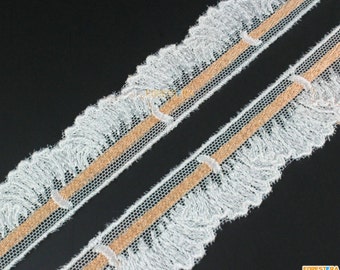 Terylene Lace Trim Light Green Tulle Lace Trim Floral Lace Ribbon 2.5cm Width -- 5 Yards (LACE491)